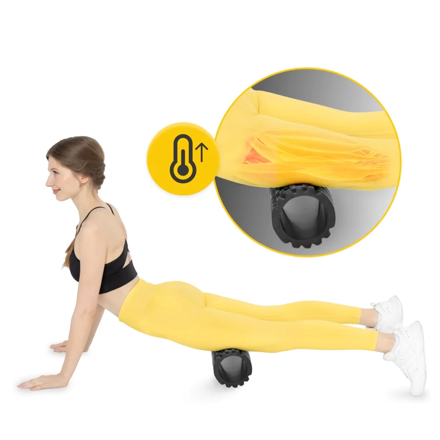 Massasjerulle EVA med knotter 45 cm – svart – bilde 7 av 8