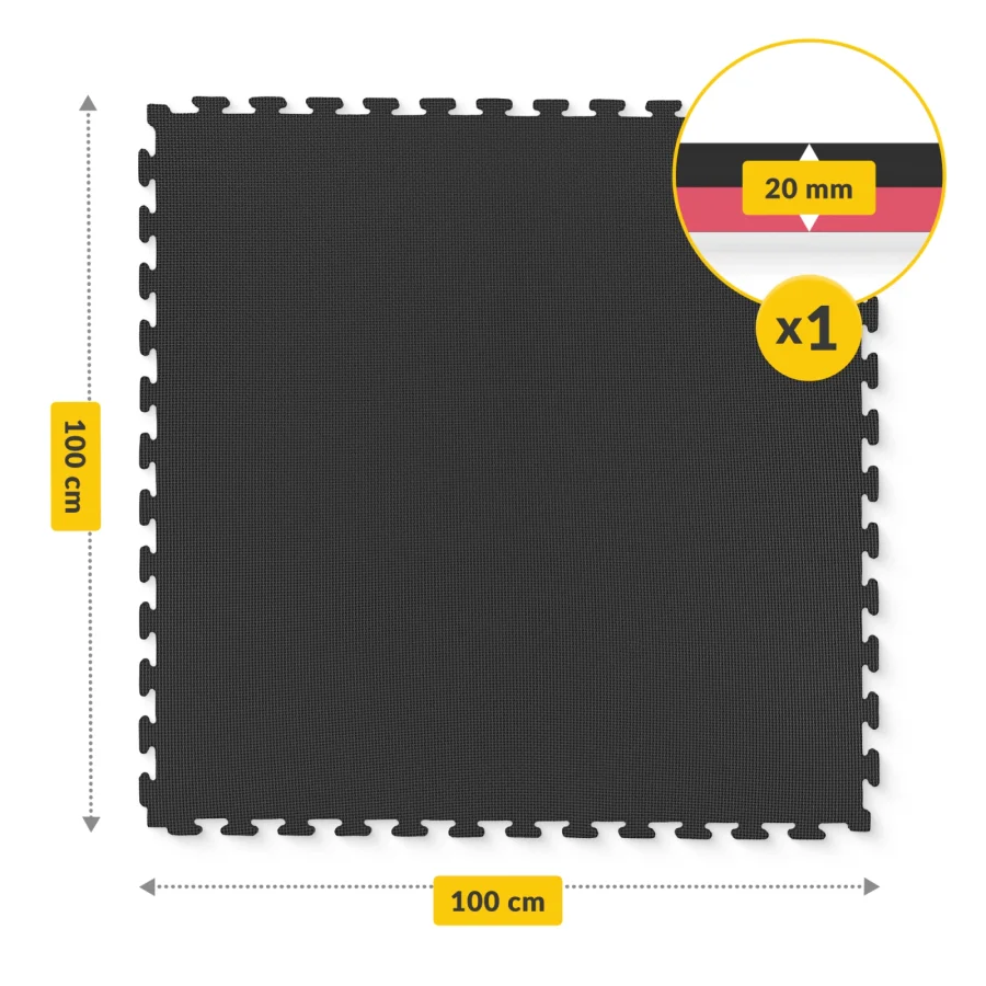 Puzzle gulvbeskyttelsesmatte av skum 100 × 100 cm rød – bilde 2 av 8