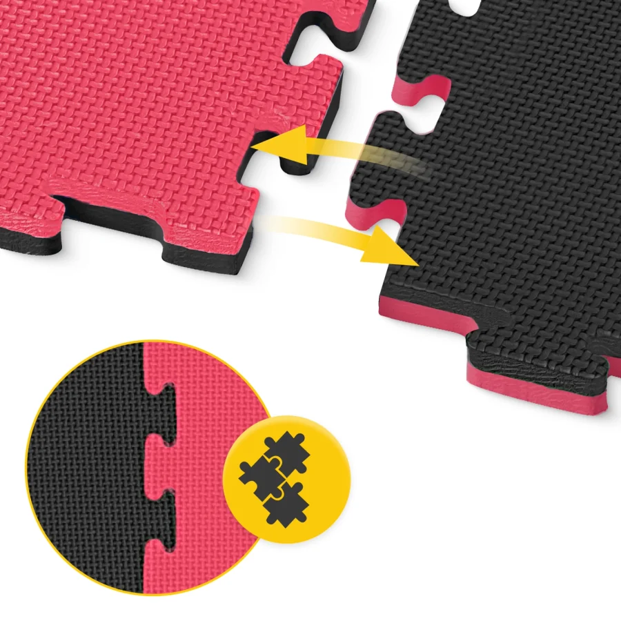 Puzzle gulvbeskyttelsesmatte av skum 100 × 100 cm rød – bilde 3 av 8