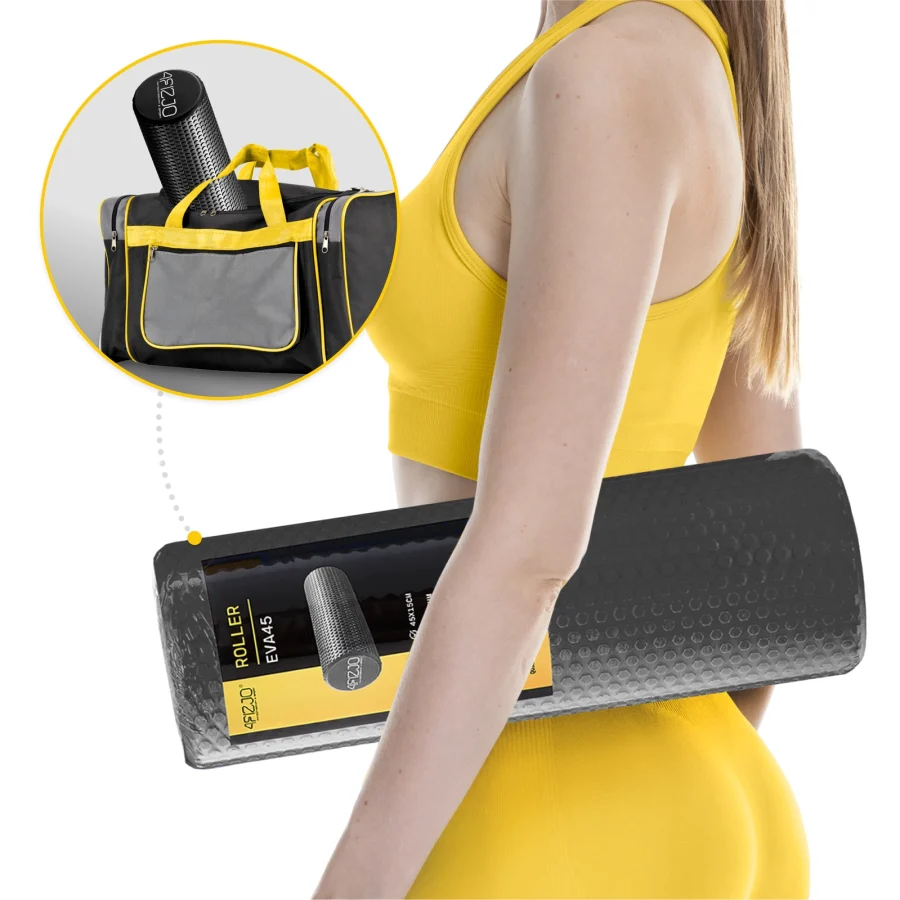 Massasjerulle CARE+ med knotter – 45 × 15 cm, svart – bilde 2 av 8
