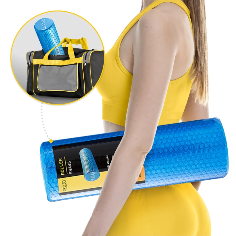 Massasjerulle CARE+ med knotter – 45 × 15 cm, blå – bilde 2 av 8