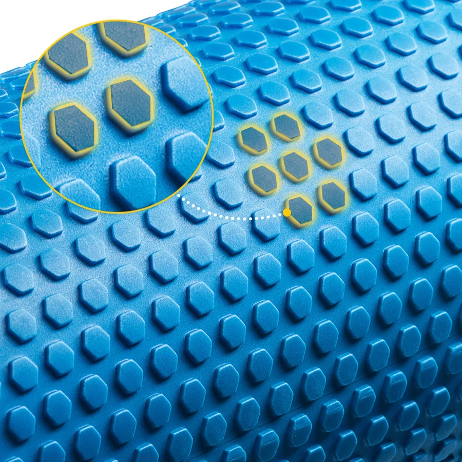Massasjerulle CARE+ med knotter – 45 × 15 cm, blå – bilde 7 av 8