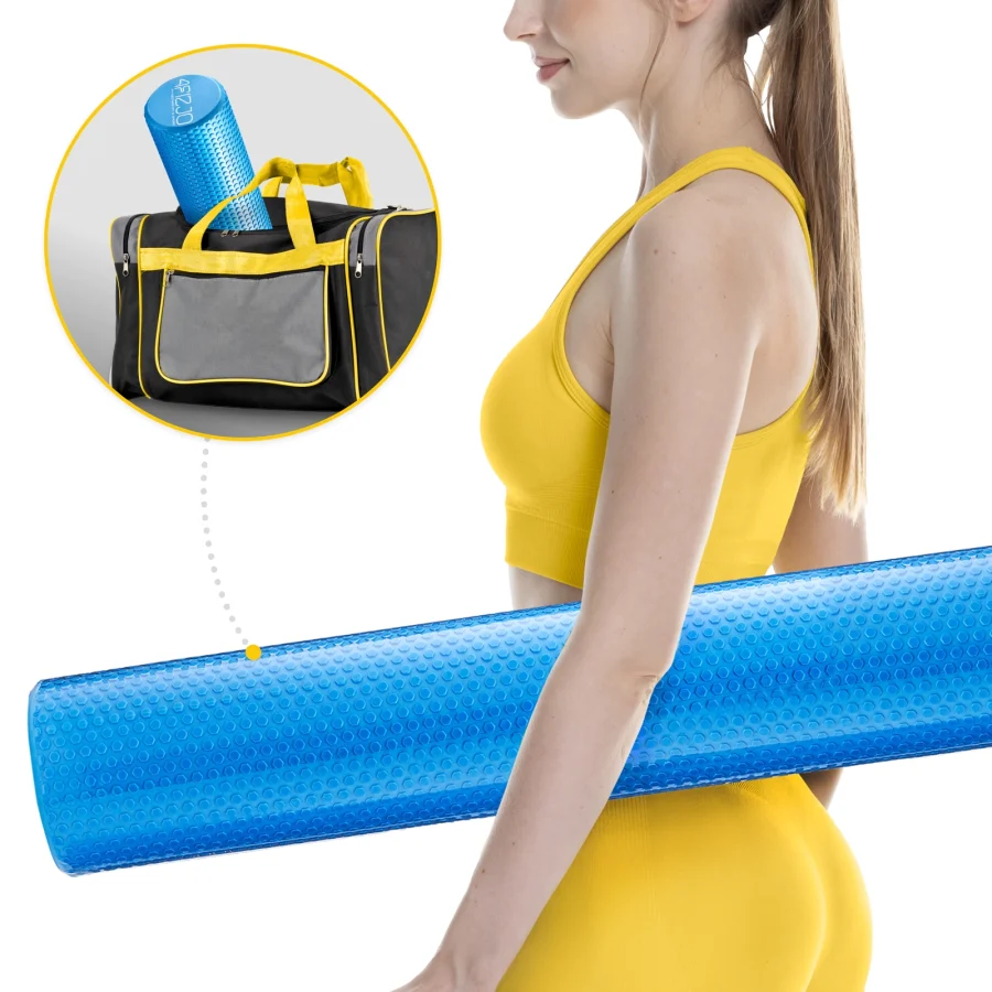Massasjerulle CARE+ med knotter – 90 × 15 cm, blå – bilde 2 av 8