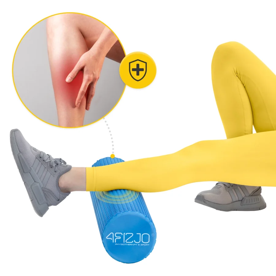 Massasjerulle CARE+ med knotter – 90 × 15 cm, blå – bilde 5 av 8
