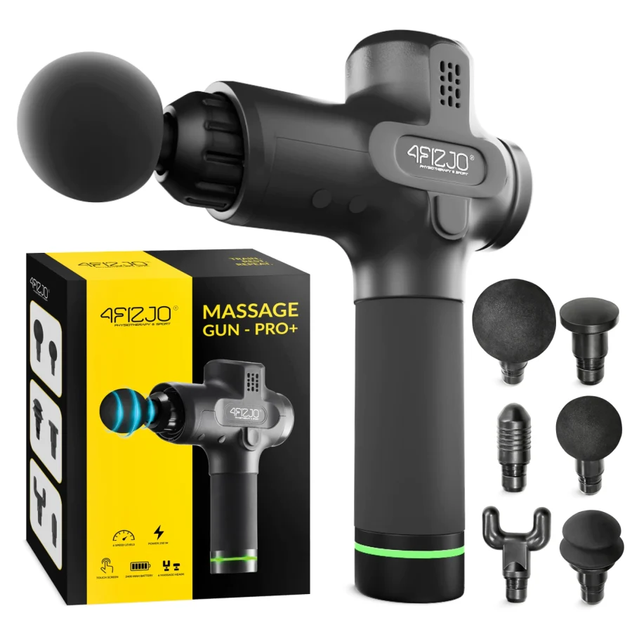 Massasjepistol Massage Gun PRO+ – 6 nivåer, svart – bilde 1 av 8