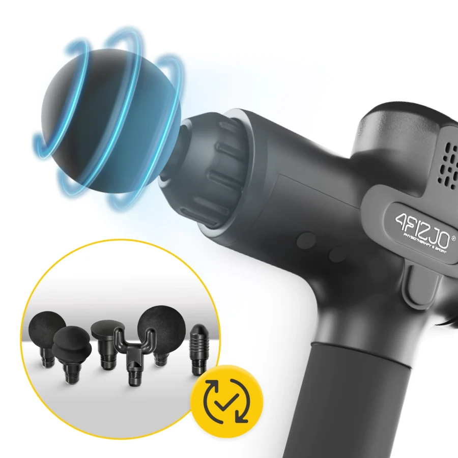 Massasjepistol Massage Gun PRO+ – 6 nivåer, svart – bilde 4 av 8