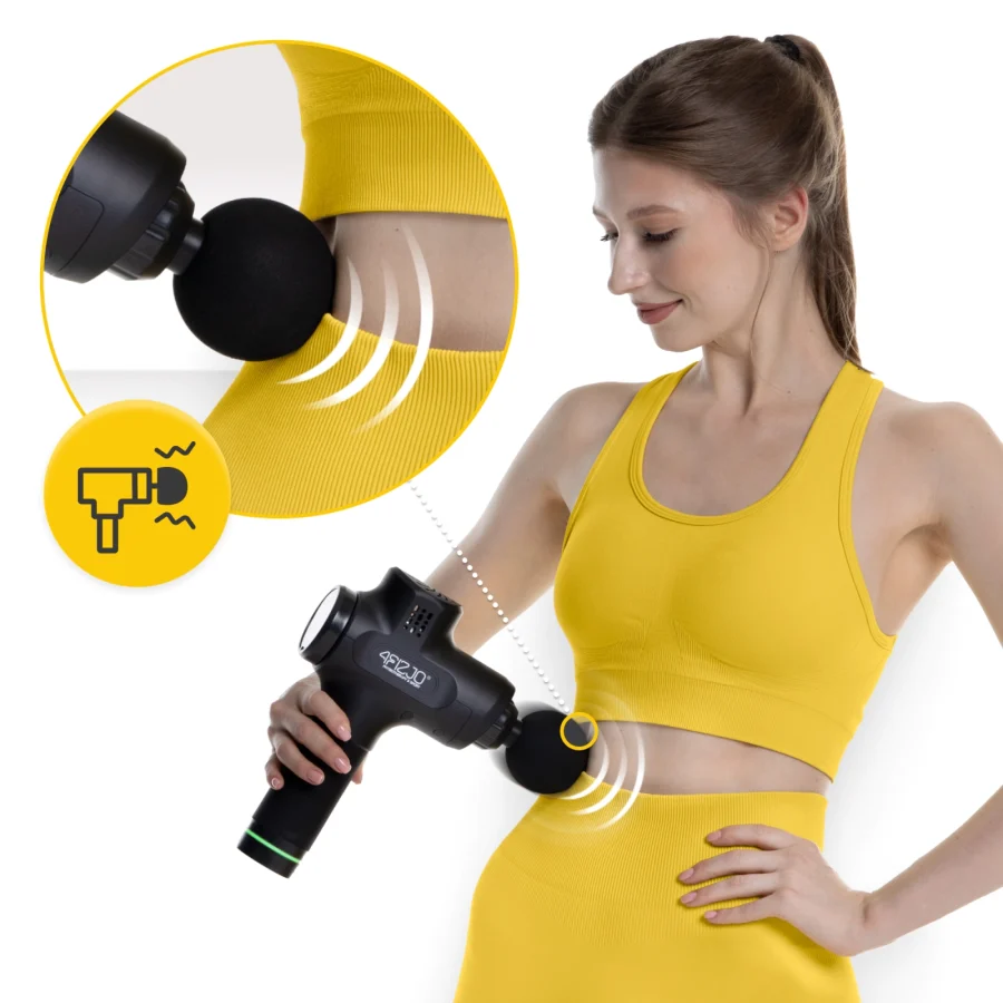 Massasjepistol Massage Gun PRO+ – 6 nivåer, svart – bilde 5 av 8