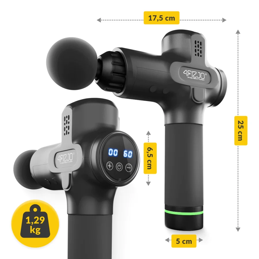 Massasjepistol Massage Gun PRO+ – 6 nivåer, svart – bilde 6 av 8
