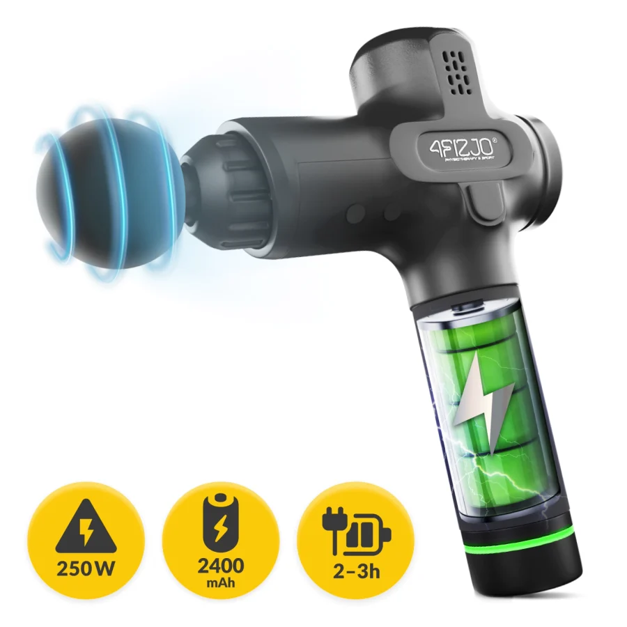 Massasjepistol Massage Gun PRO+ – 6 nivåer, svart – bilde 7 av 8