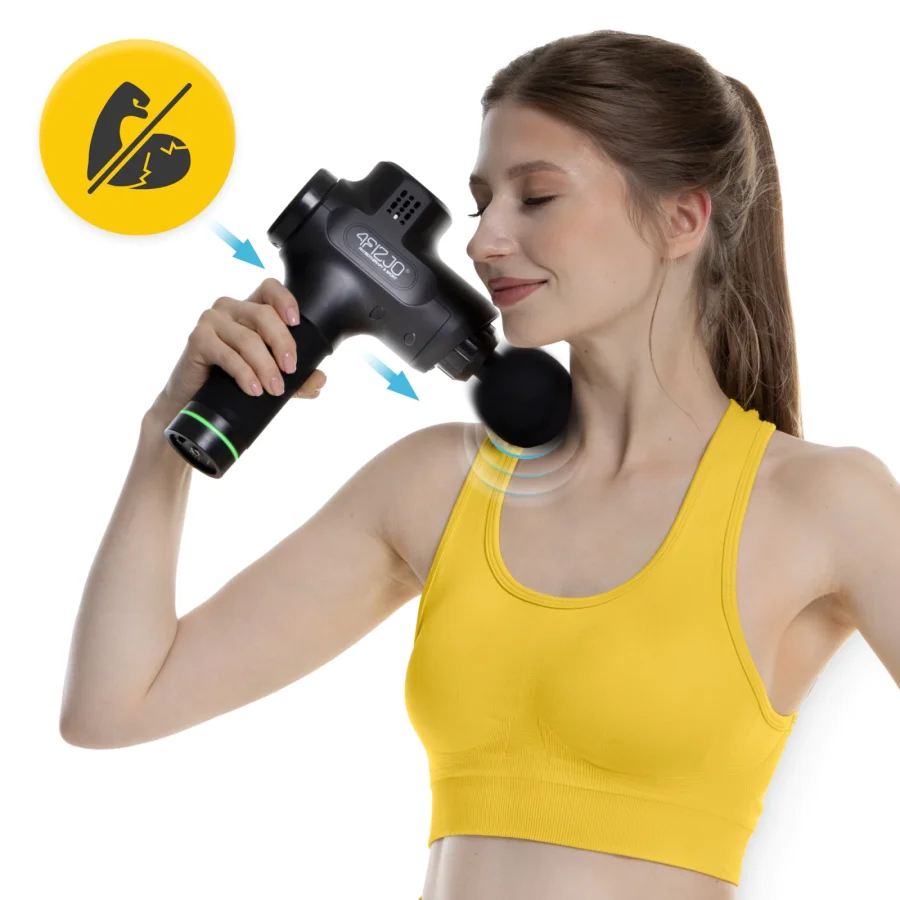 Massasjepistol Massage Gun PRO+ – 6 nivåer, svart – bilde 8 av 8
