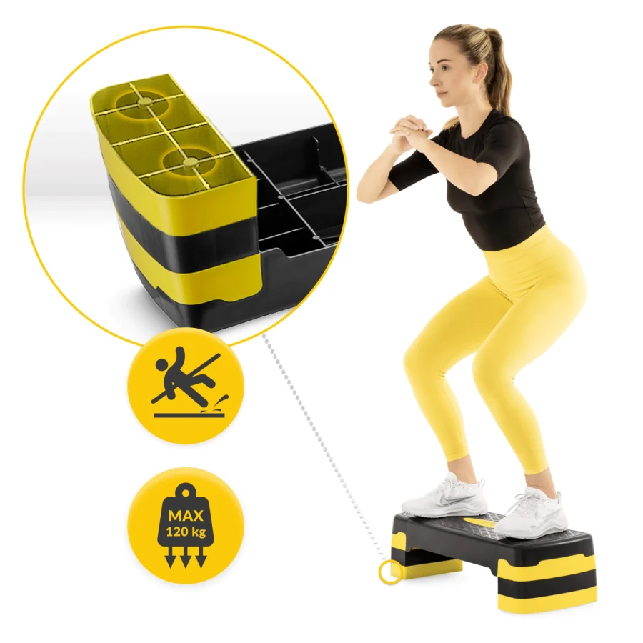 Aerobic stepper standard 3-Trinns gul – bilde 3 av 8