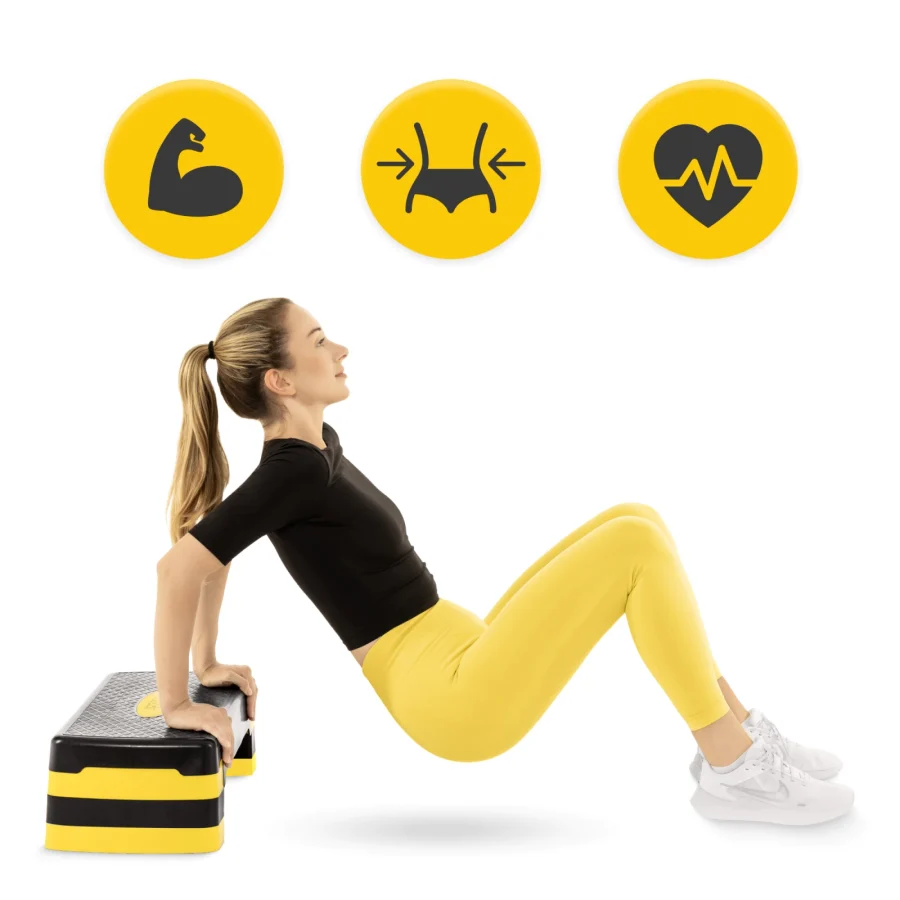 Aerobic stepper standard 3-Trinns gul – bilde 6 av 8