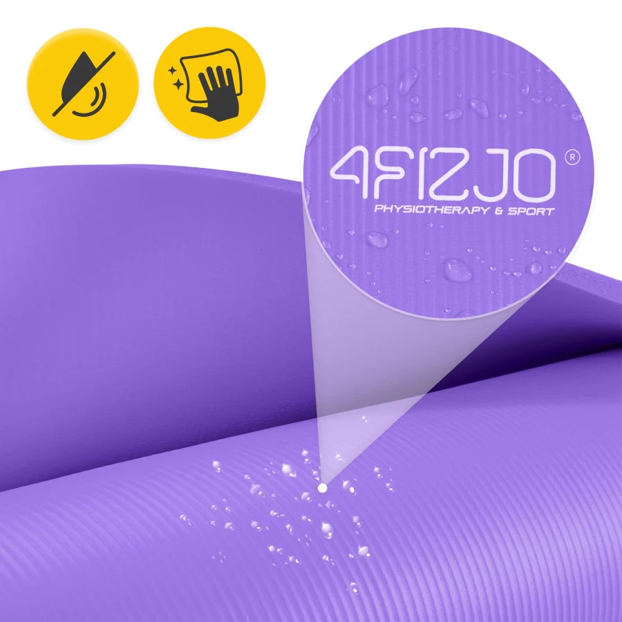 Treningsmatte NBR for yoga og fitness 1,5 cm lilla – bilde 6 av 8