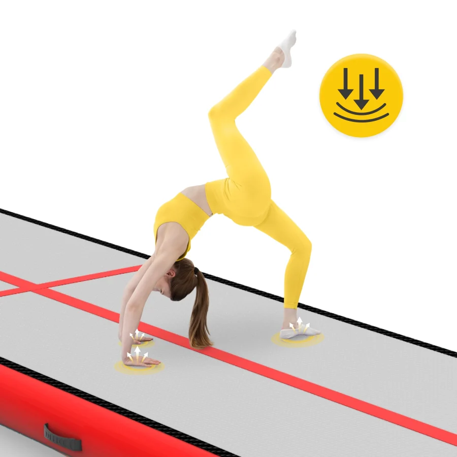 AirTrack AIR MAT – oppblåsbar turnmatte 6 × 1 × 0,15 m, rød – bilde 6 av 8