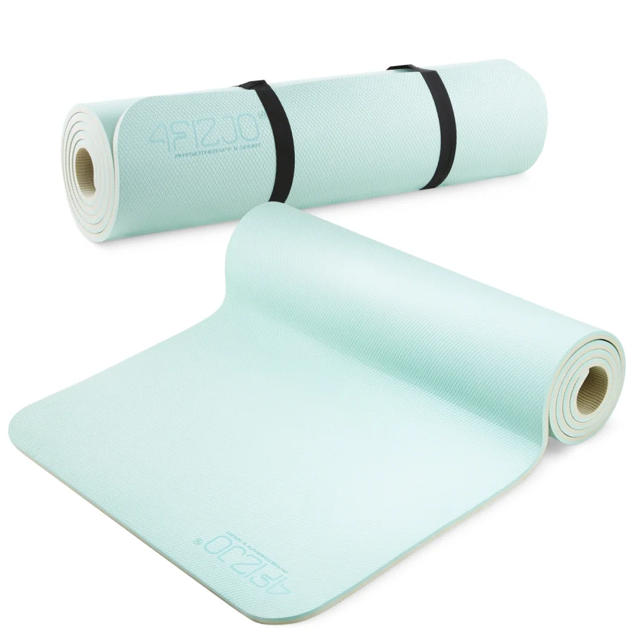 Treningsmatte TPE for yoga og fitness 1 cm grønn – bilde 1 av 8