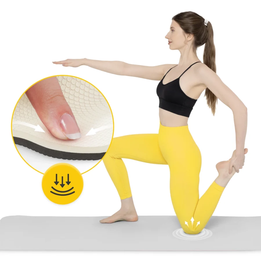 Treningsmatte TPE for yoga og fitness 1 cm grå – bilde 6 av 8
