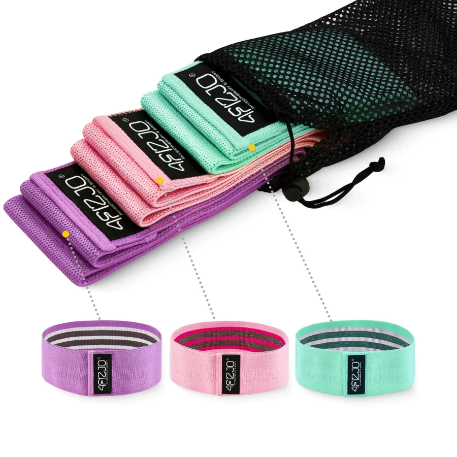Treningsstrikker HIP BAND – 3 stk. med ulik motstand – bilde 3 av 8