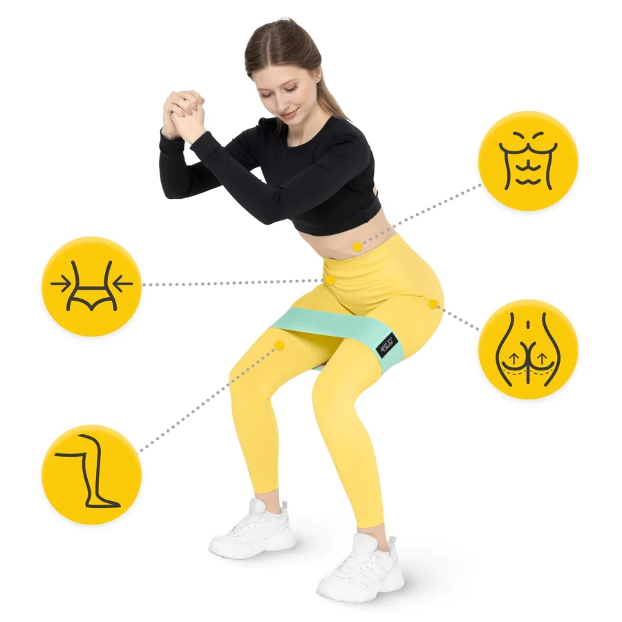 Treningsstrikker HIP BAND – 3 stk. med ulik motstand – bilde 4 av 8