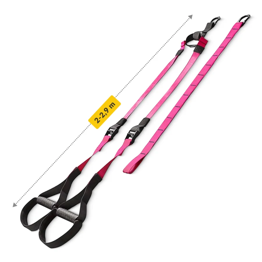 Slyngetrener med justerbare treningsstropper – rosa – bilde 8 av 8
