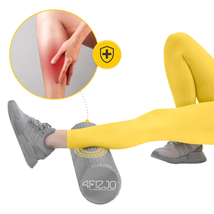 Massasjerulle CARE+ med knotter – 45 × 15 cm, grå – bilde 5 av 8