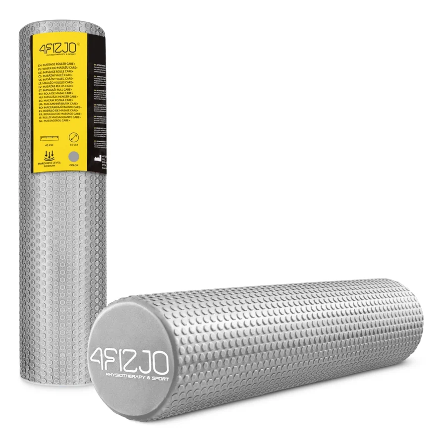 Massasjerulle CARE+ med knotter – 60 × 15 cm, grå – bilde 1 av 8