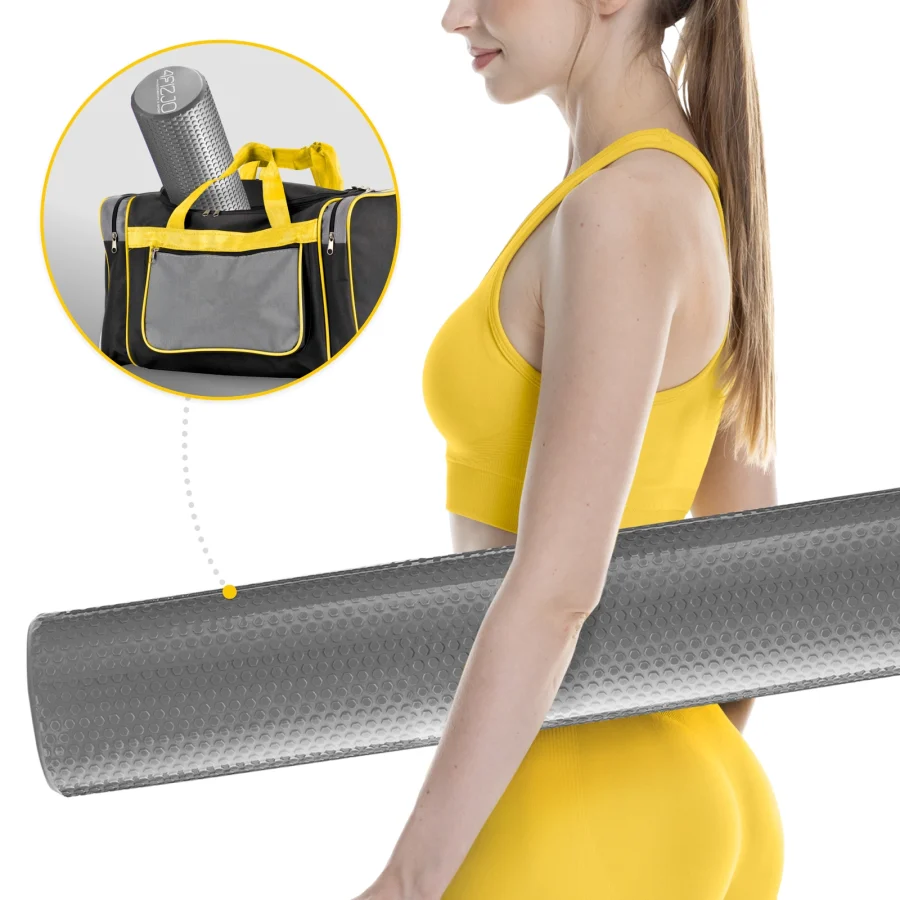 Massasjerulle CARE+ med knotter – 90 × 15 cm, grå – bilde 2 av 8