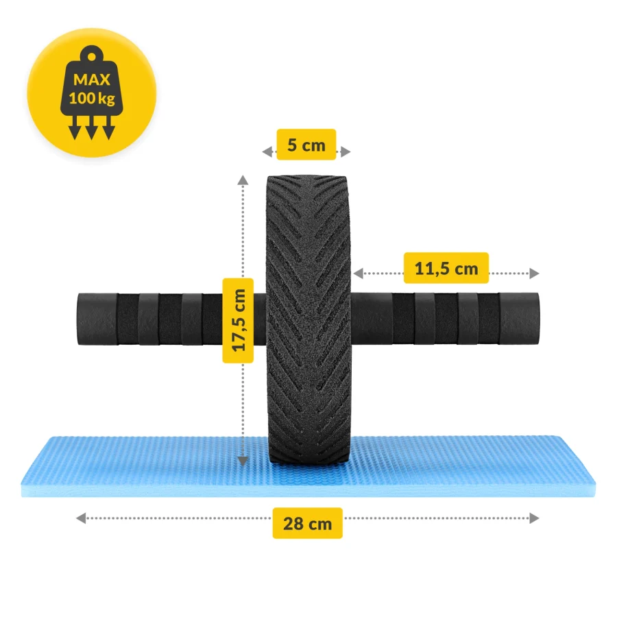 Magehjul AB Wheel PRO 17,5 cm – blå – bilde 4 av 8
