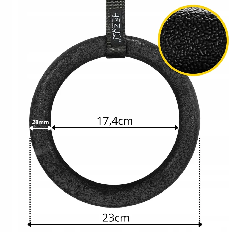 Turnringer i ABS – 2 stk. med justerbare stropper – bilde 4 av 7