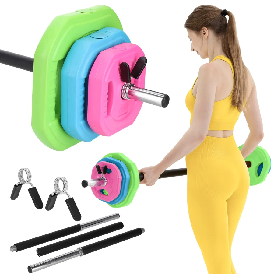 Hantelstangsett med bitumenvekter 20 kg – 140 cm – bilde 1 av 8