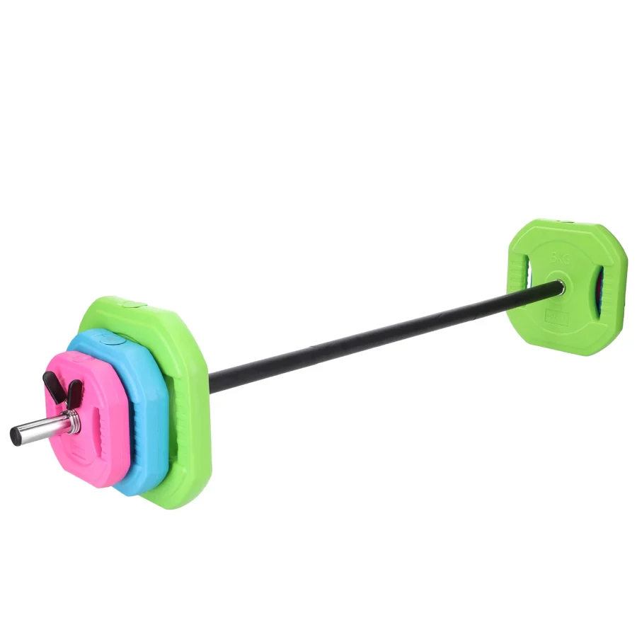 Hantelstangsett med bitumenvekter 20 kg – 140 cm – bilde 2 av 8