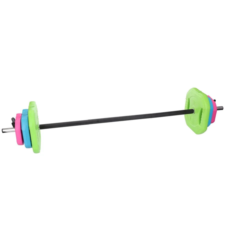 Hantelstangsett med bitumenvekter 20 kg – 140 cm – bilde 3 av 8