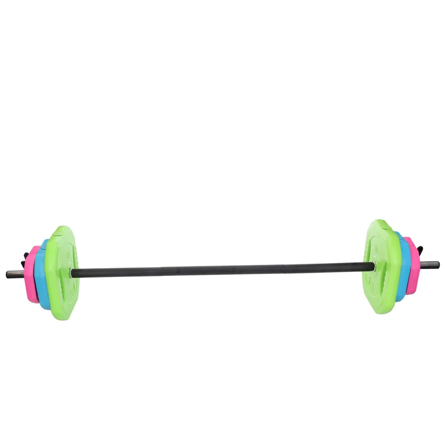 Hantelstangsett med bitumenvekter 20 kg – 140 cm – bilde 7 av 8