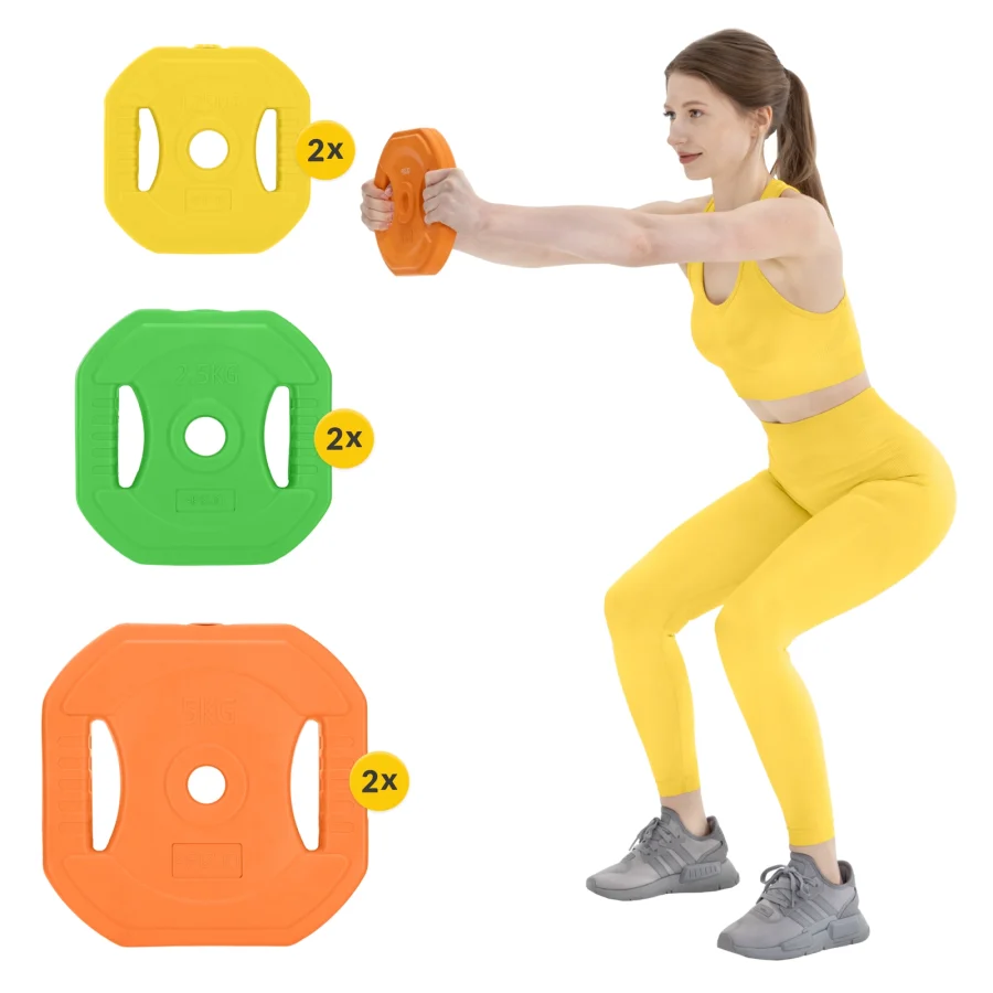 Hantelstangsett med bitumenvekter 20 kg – 140 cm – bilde 8 av 8