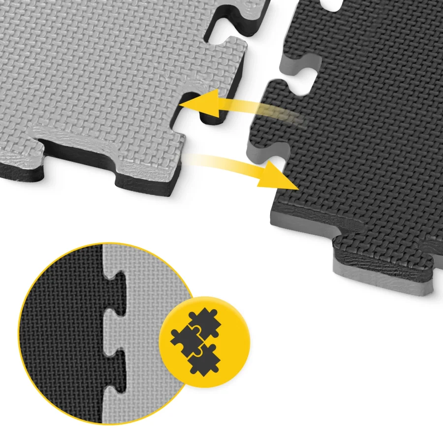 Puzzle gulvbeskyttelsesmatte i skum 100 × 100 cm grå – bilde 2 av 8