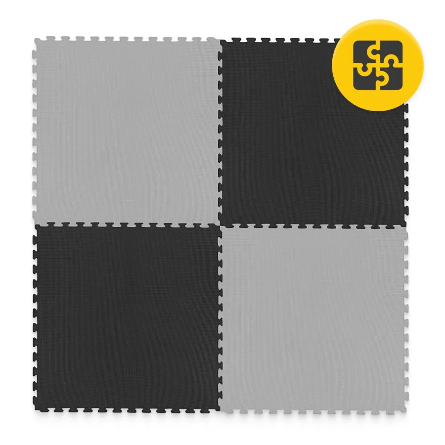 Puzzle gulvbeskyttelsesmatte i skum 100 × 100 cm grå – bilde 6 av 8