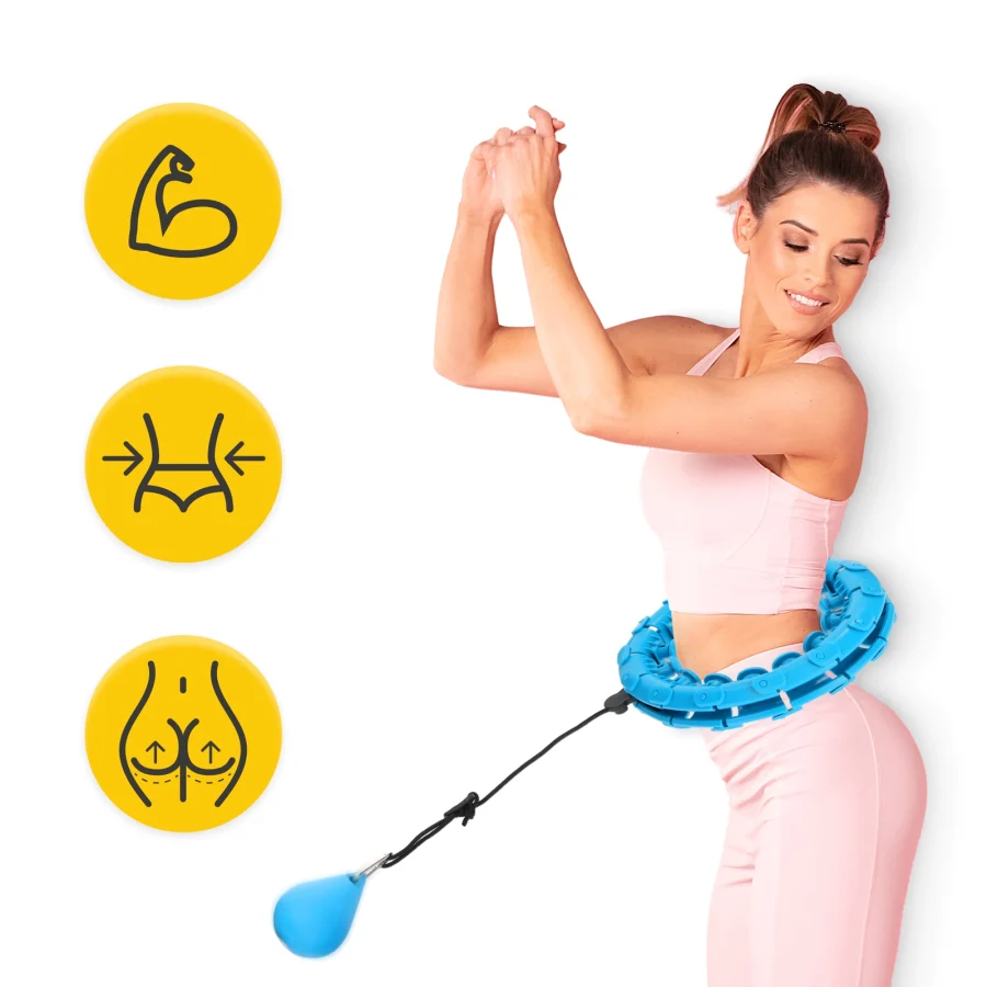 Hula hoop med vekt og massasjeknotter – blå – bilde 3 av 8