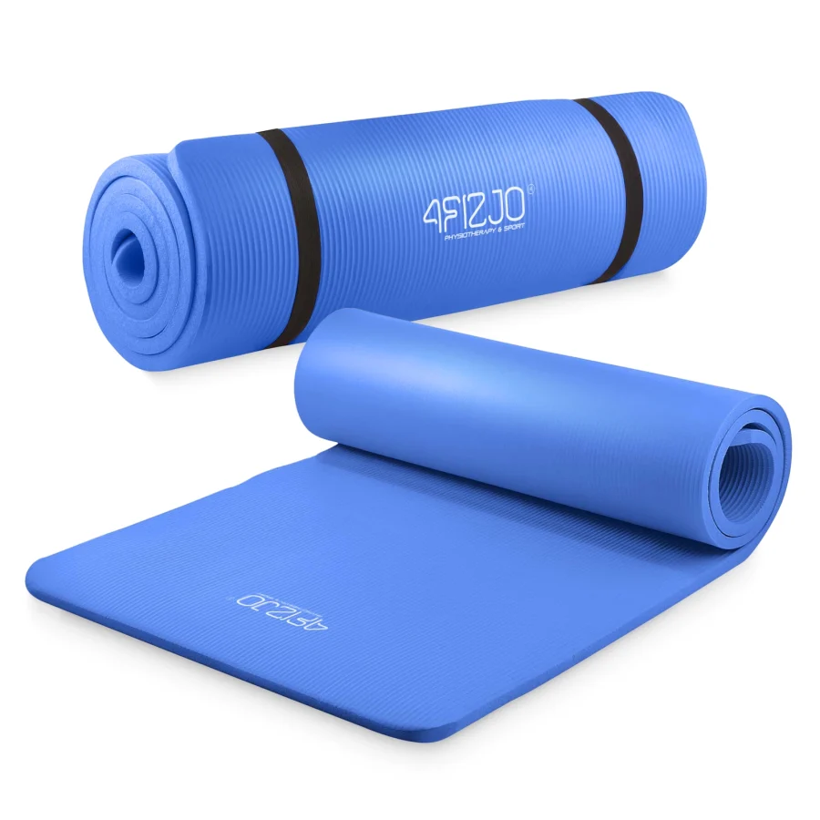 Treningsmatte NBR for yoga og fitness 1 cm marineblå – bilde 1 av 8