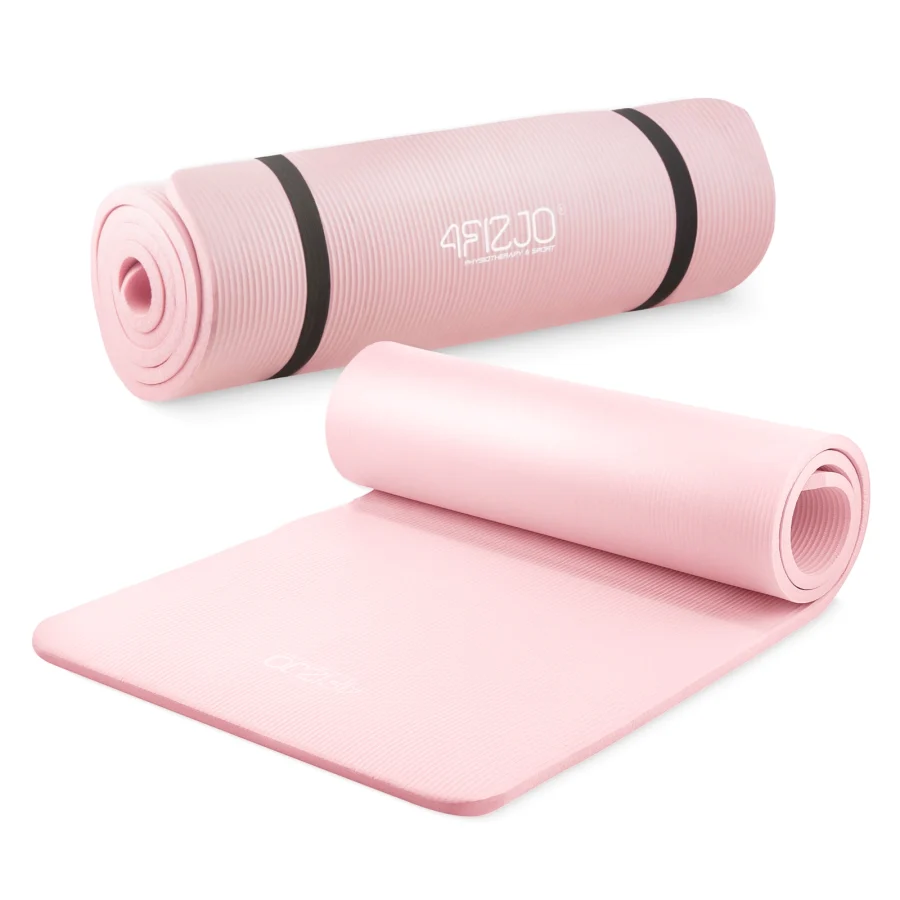 Treningsmatte NBR for yoga og fitness 1 cm lys rosa – bilde 1 av 8