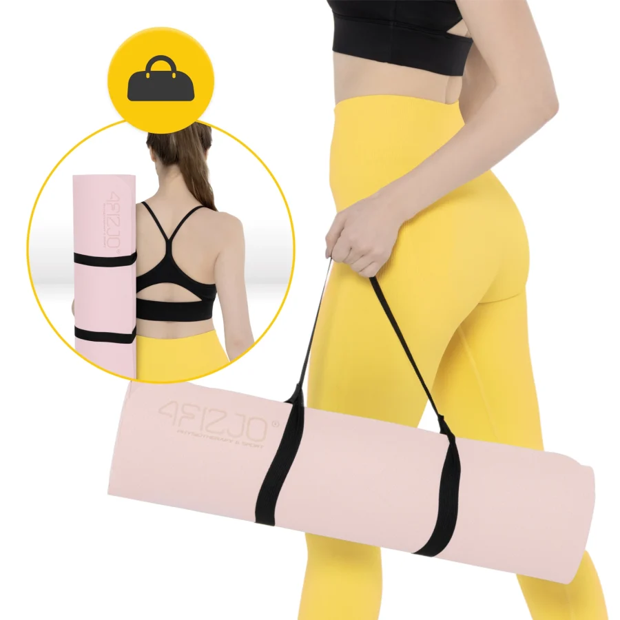 Treningsmatte TPE for yoga og fitness 0,6 cm rosa – bilde 2 av 8
