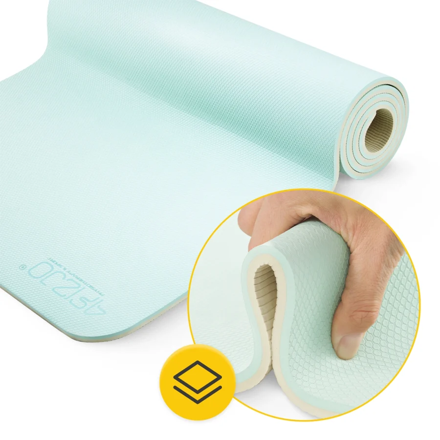 Treningsmatte TPE for yoga og fitness 0,6 cm grønn – bilde 6 av 8