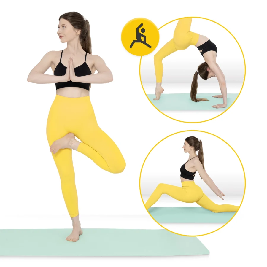 Treningsmatte TPE for yoga og fitness 0,6 cm grønn – bilde 8 av 8