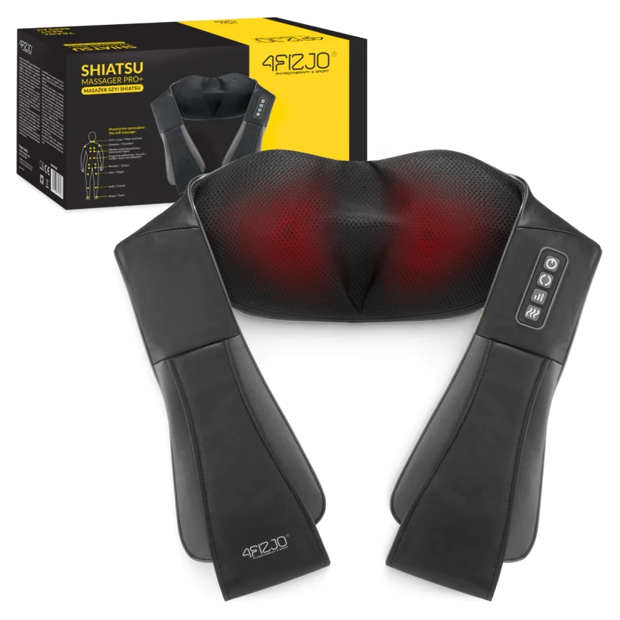 Shiatsu nakkemassasjeapparat PRO+ – med varme, grå – bilde 1 av 8