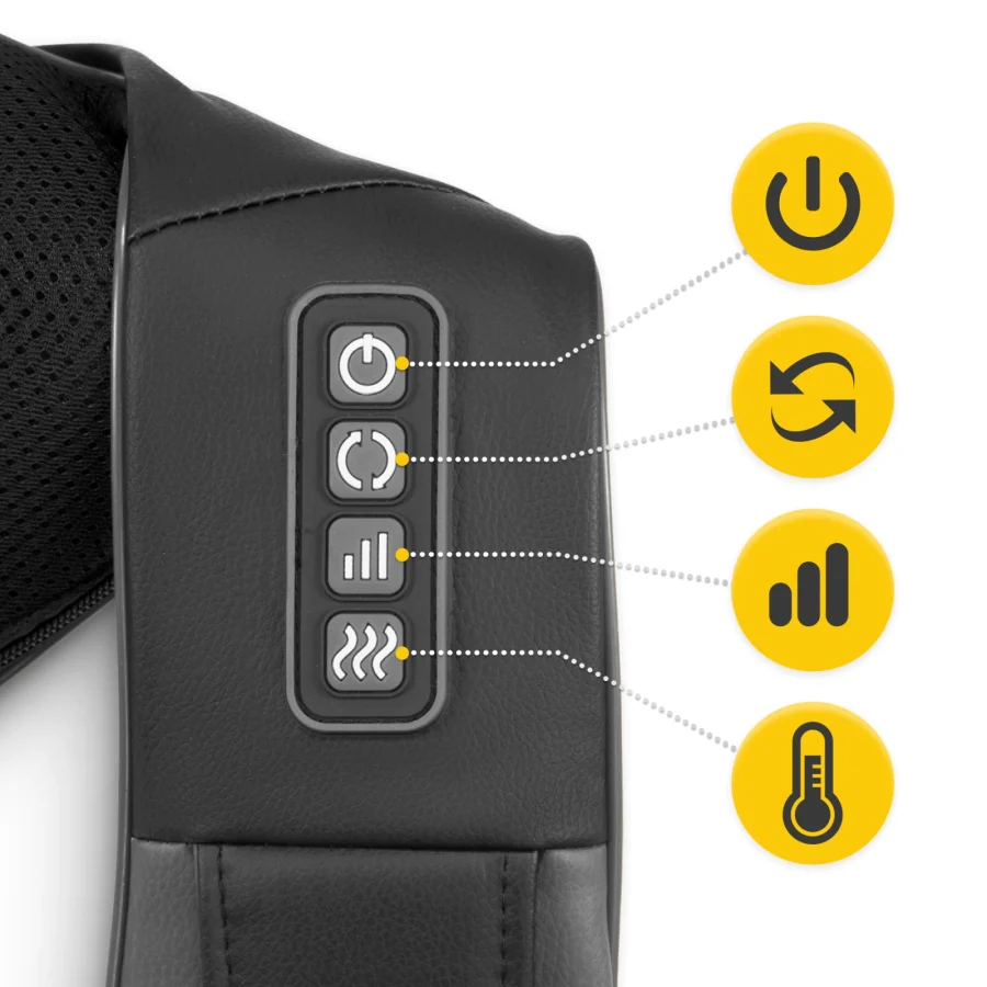 Shiatsu nakkemassasjeapparat PRO+ – med varme, grå – bilde 2 av 8