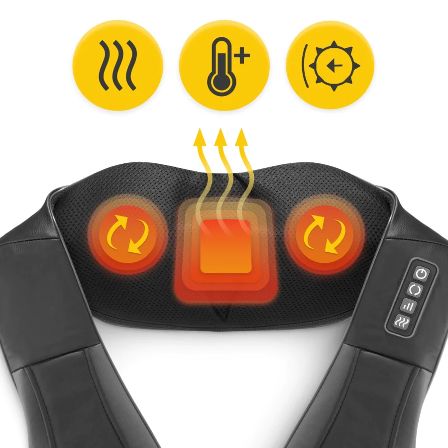 Shiatsu nakkemassasjeapparat PRO+ – med varme, grå – bilde 3 av 8
