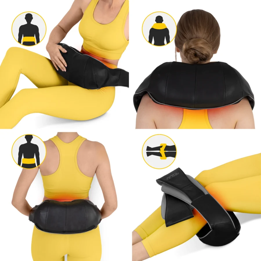 Shiatsu nakkemassasjeapparat PRO+ – med varme, grå – bilde 4 av 8