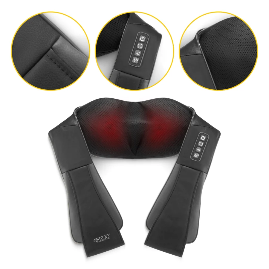 Shiatsu nakkemassasjeapparat PRO+ – med varme, grå – bilde 6 av 8