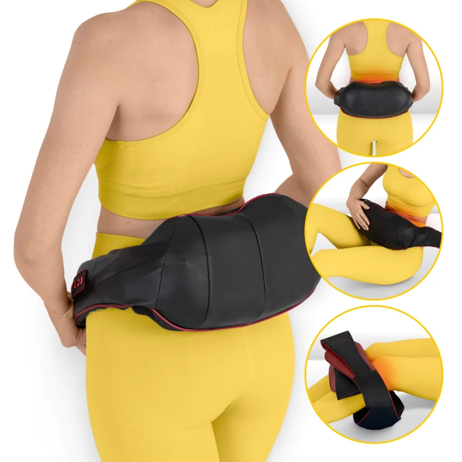 Shiatsu nakkemassasjeapparat PRO+ – med varme, kirsebærrød – bilde 7 av 8