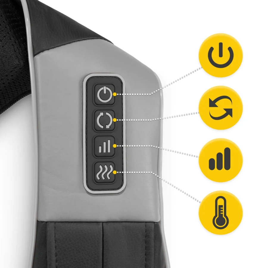 Shiatsu nakkemassasjeapparat ULTRA+ – trådløs, grå – bilde 2 av 8