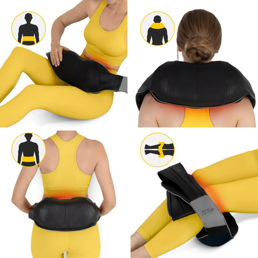 Shiatsu nakkemassasjeapparat ULTRA+ – trådløs, grå – bilde 4 av 8