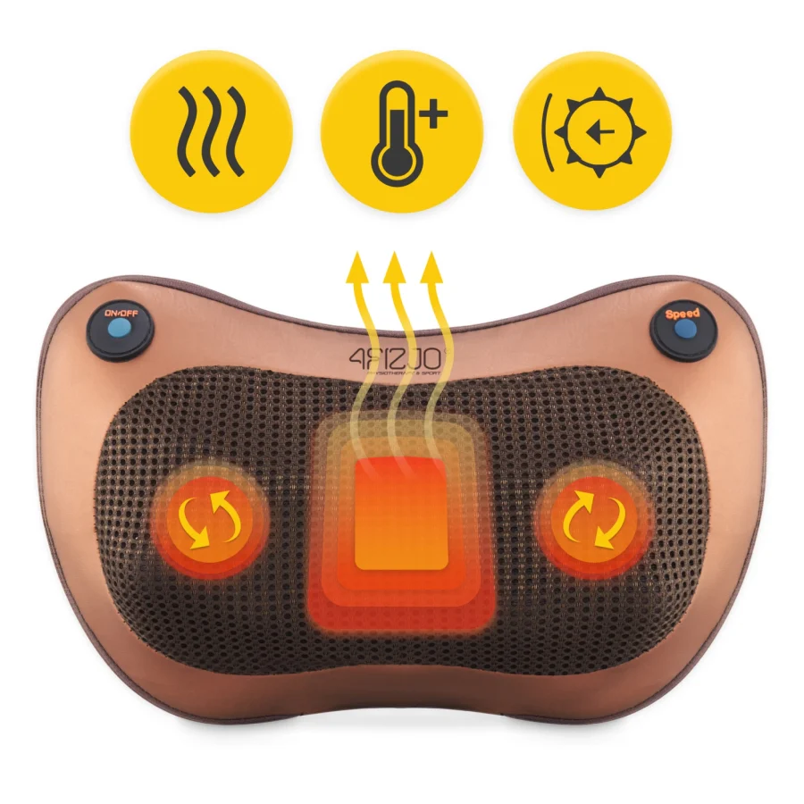 Shiatsu massasjepute PRO+ – med varme, brun – bilde 6 av 8